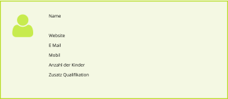 Name  Website E Mail Mobil Anzahl der Kinder  Zusatz Qualifikation